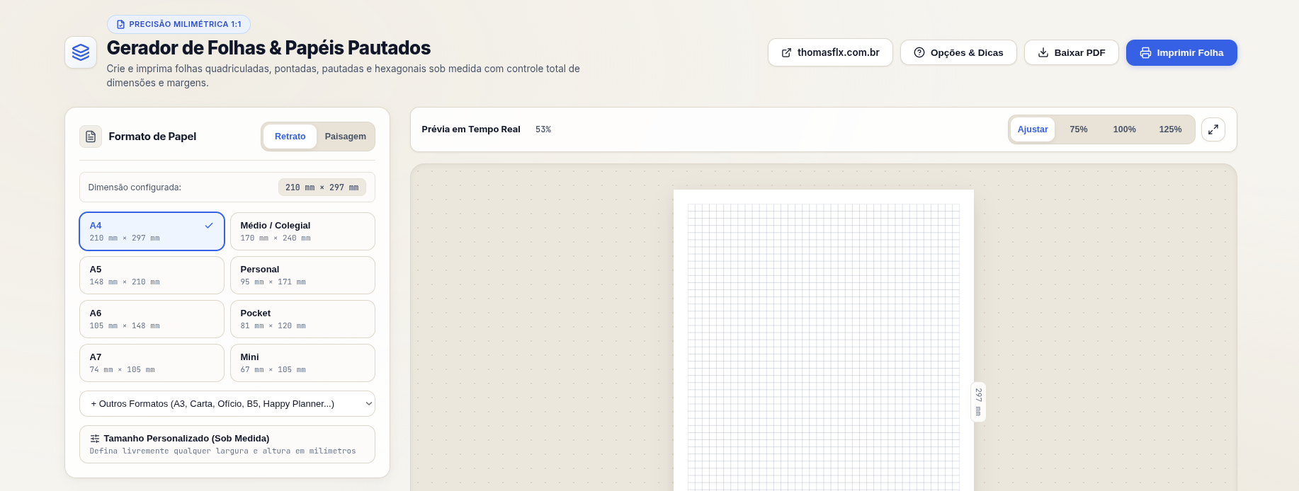 Lined Paper & Sheet Generator